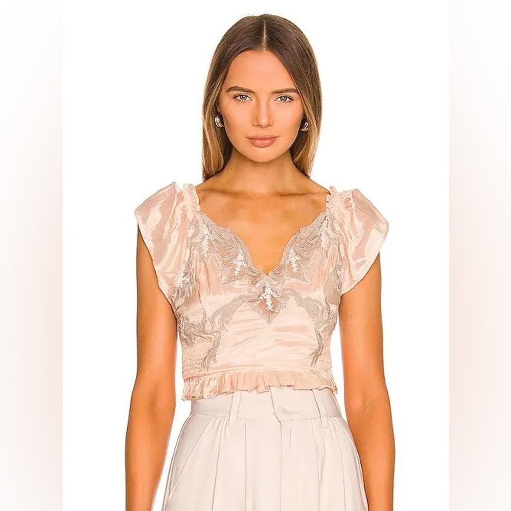 Free People Say it Again Flutter top size S